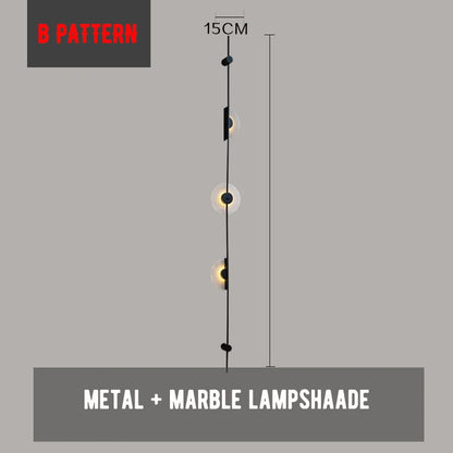 DecorBites™ LED Marble Wall Lights - Black Metal Sconces for Living Room, Stairs & Aisle