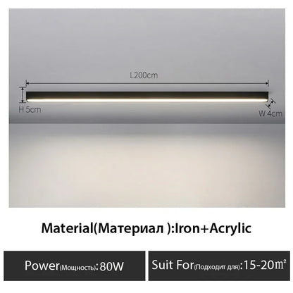 ديكوربايتس™ مصباح سقف LED خطي أسود للممر، غرفة النوم، غرفة الطعام، غرفة المعيشة - تصميم بسيط