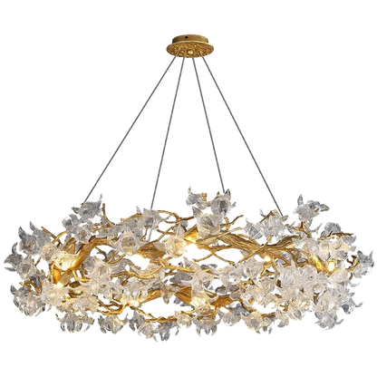 DecorBites™ Kapok Flower Glass Crystal Chandelier for Living Room Dining Bedroom