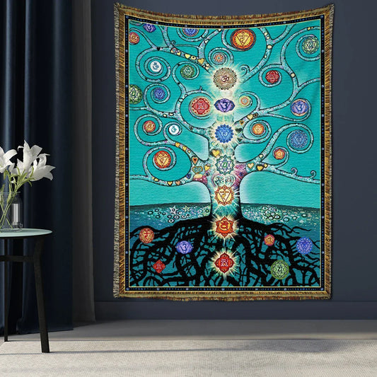 Decobites Tree Of Life Tapestry: Hippie Queen Bed Sheet Wall Hanging, Psychedelic Bohemian Room Decor