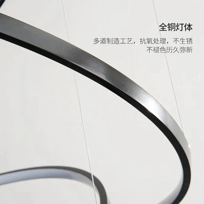 ثريا نحاسية دائرية من DecorBites™: فخامة عصرية بسيطة لغرفة المعيشة، المطعم، درج الفيلا