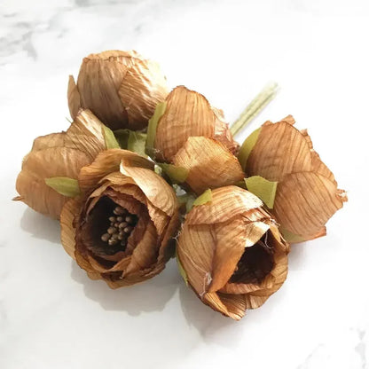 DecorBites™ Gold Hybrid Flower Cherry Stamen Berries Bundle for DIY Decor