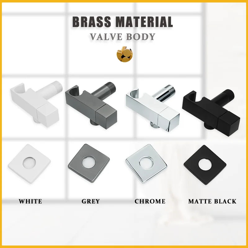 DecorBites™ Brass Bidet Faucet Set Dual Function Shattaf Sprayer Gold Sanitary Shower