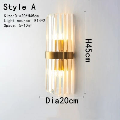 DecorBites™ Gold Crystal Bracket Light: Stylish Lighting Fixtures for Home Wall Decor