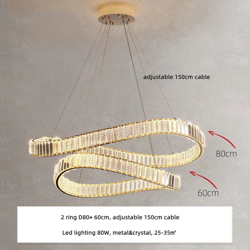 Lámpara colgante LED DecorBites™ de acero irregular y cristal K9 para vestíbulo, con iluminación regulable.