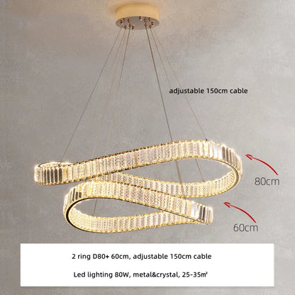Lámpara colgante LED DecorBites™ de acero irregular y cristal K9 para vestíbulo, con iluminación regulable.