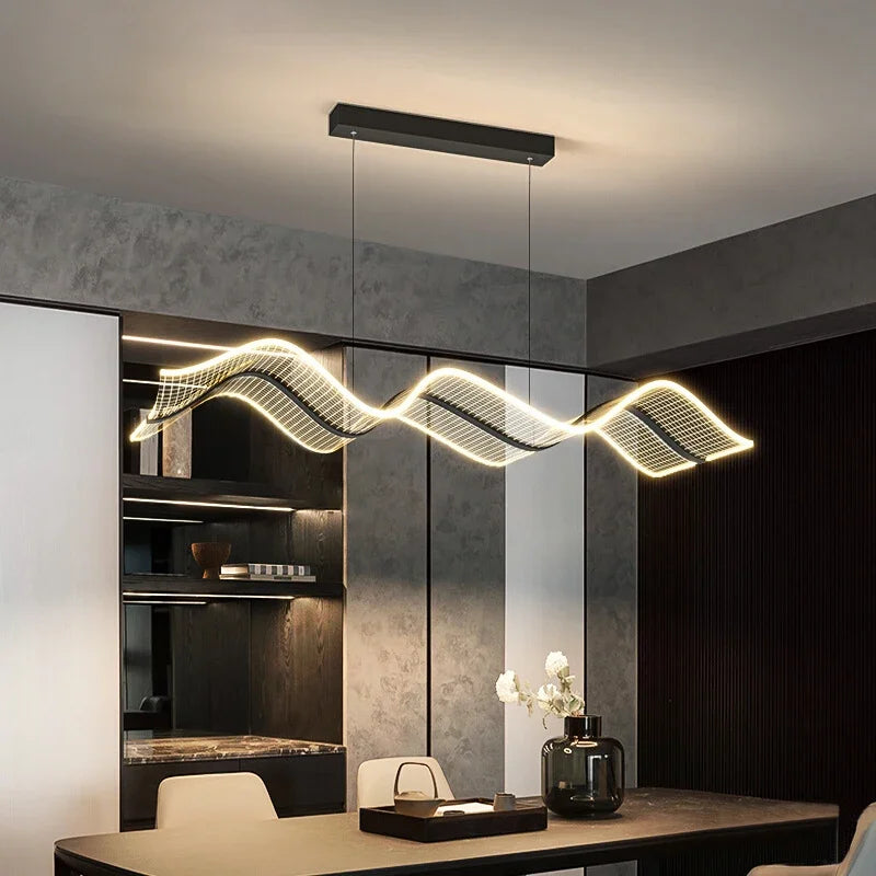 DecorBites™ LED Wave Pendant Light for Living Room Kitchen Decor - Indoor Hanging Lights