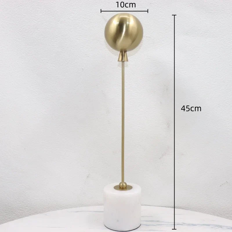 DecorBites™ Golden Geometric Balloon Metal Ball Sculpture & Decorative Figurine