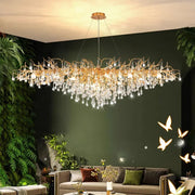Gold Geometric LED Pendant 180cm Length