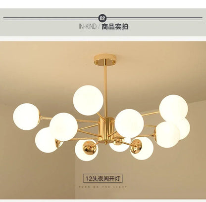 ثريا زجاجية لامعة قابلة للتعديل بتصميم كرة من DecorBites™ لإضاءة غرفة المعيشة وغرفة الطعام وغرفة النوم