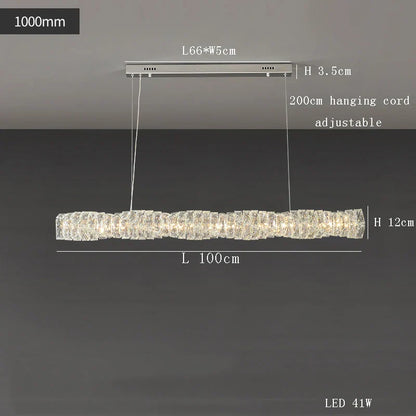 DecorBites™ Glass Chandelier LED Ceiling Light Fixture Modern for Living Room Hotel Dining Hall