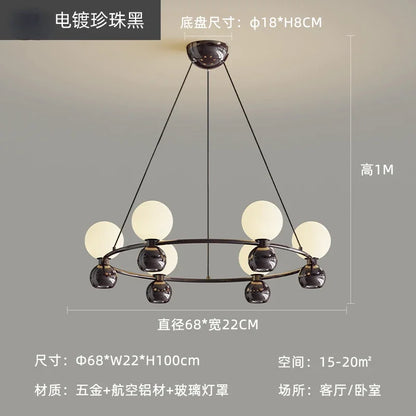 Lámpara colgante nórdica color crema DecorBites™ para sala de estar, dormitorio y comedor