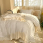 Decobites Lace Ruffles Princess Wedding Bedding Set in Pure Cotton Skin-friendly Fabric