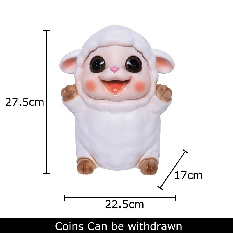 DecorBites™ Little Lamb Child Savings Jar Piggy Bank Aesthetic Desk Ornament Sculpture
