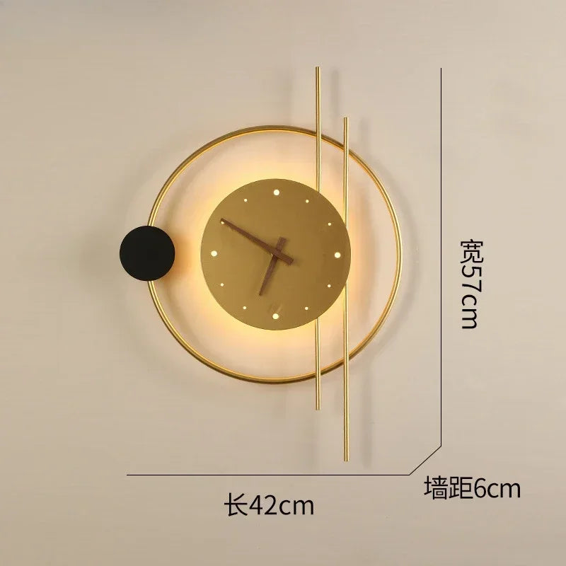 DecorBites™ LED Wall Clock Sconce for Bedroom Living Room Home Decor Lighting