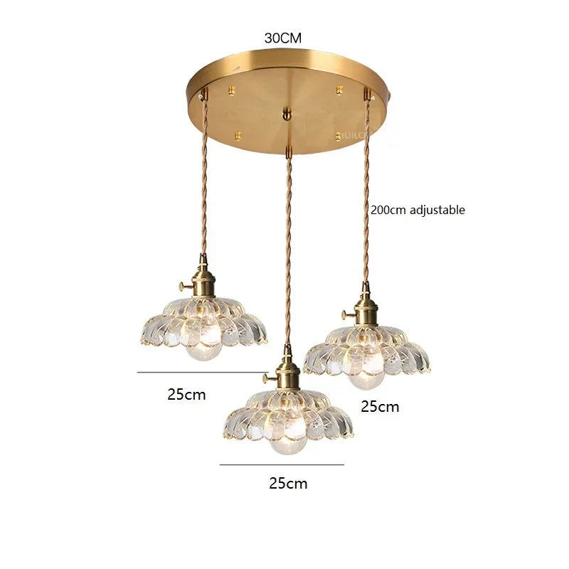 DecorBites™ Japanese Vintage Glass LED Pendant Lamp for Home Decor