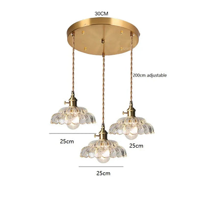 DecorBites™ Japanese Vintage Glass LED Pendant Lamp for Home Decor