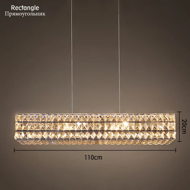 DecorBites™ Gold K9 Crystal LED Ring Chandelier Pendant Light for Home Decor