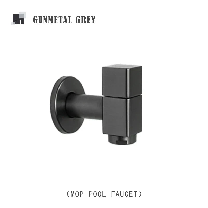 DecorBites™ Brass Black Wall Mount Garden Faucet for Extended Outdoor Use