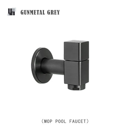 DecorBites™ Brass Black Wall Mount Garden Faucet for Extended Outdoor Use