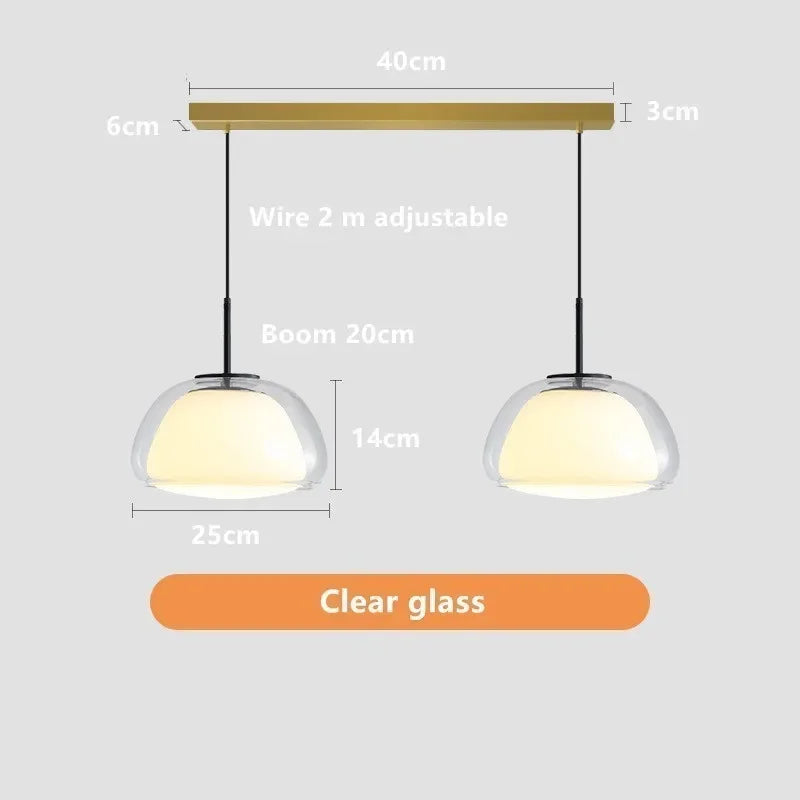Lámpara colgante DecorBites™ Glass Jelly: Diseño minimalista de lujo para el hogar, sala de estar o dormitorio.