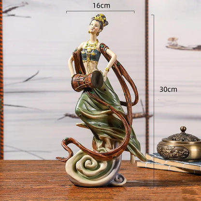 DecorBites™ Chinese Goddess Fairy Sculpture Musical Instrument Home Decor Figurine
