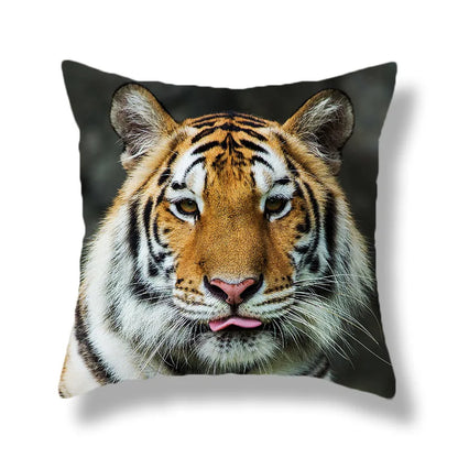 DecorBites™ Brave Tiger Pattern Print Pillowcase, Super Peach Skin Cushion Cover