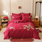 Decobites Chinese Butterfly Flowers Embroidery Wedding Bedding Set - 1000TC Cotton