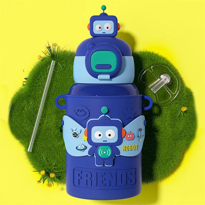 DecorBites™ Cartoon Animals Insulated Stainless Steel Mug with Silicone Sleeve