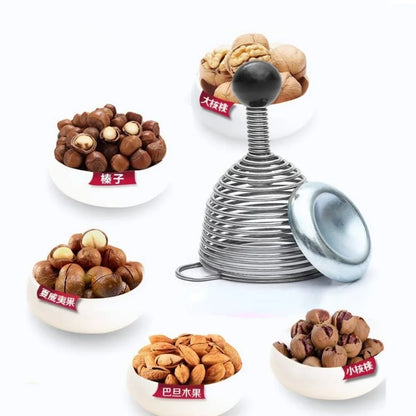 DecorBites™ Kitchen Nut Shucker Tool Golden Bell Cover Stainless Steel Shell Breaker Smasher