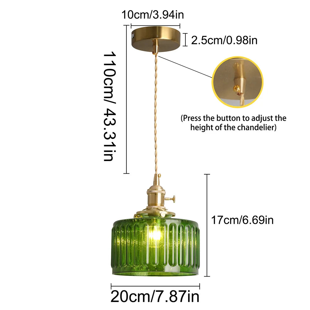 DecorBites™ Green Pendant Chandelier Lighting for Living Dining Kitchen Island Home Decor