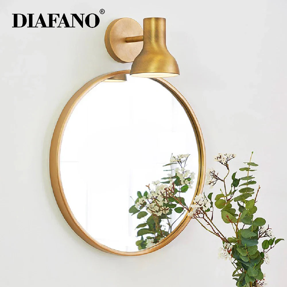 Lámpara de pared vintage de hierro dorado Decorbites™, estilo americano moderno, luz LED para espejo E27