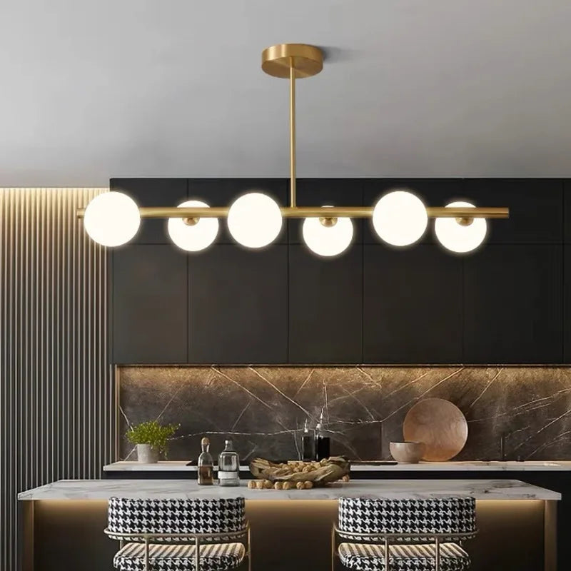 Lámpara colgante LED de bola de vidrio dorado Decorbites™ para iluminación de cocina y comedor
