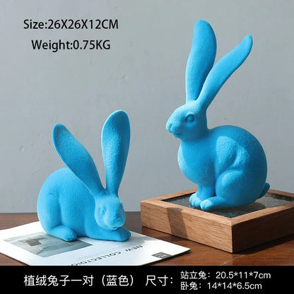 تماثيل أرنب تجريدية من DecorBites™: زخارف فنية من الراتنج على شكل أرنب متجمّع