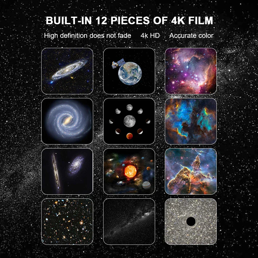 DecorBites™ Galaxy Star Projector Night Light - Rechargeable Rotating Sky Starry Nightlights