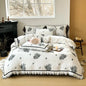 Decobites Ruffled Embroidery Cotton Bedding Set: Duvet Cover, Sheet Set, Pillowcase