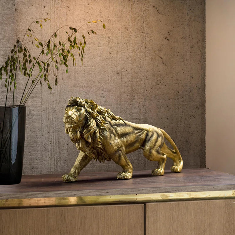 DecorBites™ Lion Crown Statue: Abstract Animal Sculpture for Home Décor & Gifts