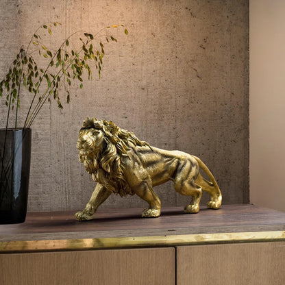 DecorBites™ Lion Crown Statue: Abstract Animal Sculpture for Home Décor & Gifts