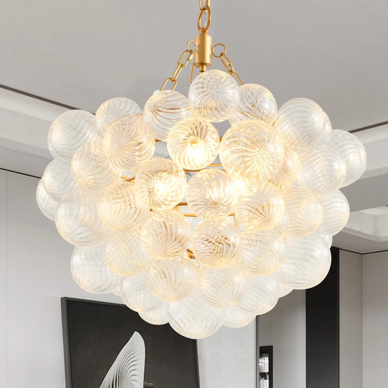DecorBites™ Gold Pendant Chandelier with Adjustable Height