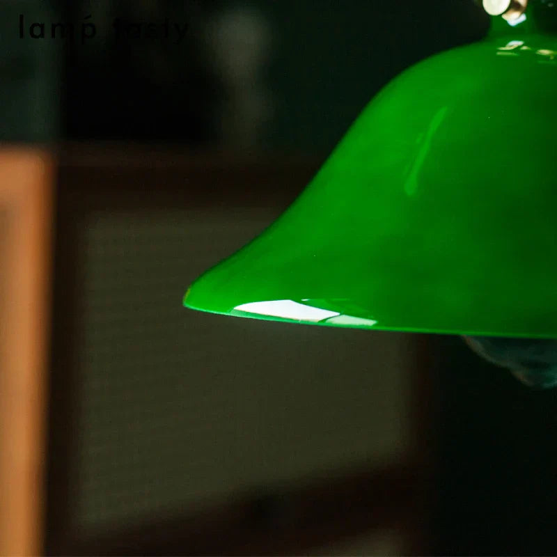 DecorBites™ Green Glass LED Pendant Light for Home Decor & Restaurant Vintage Lighting