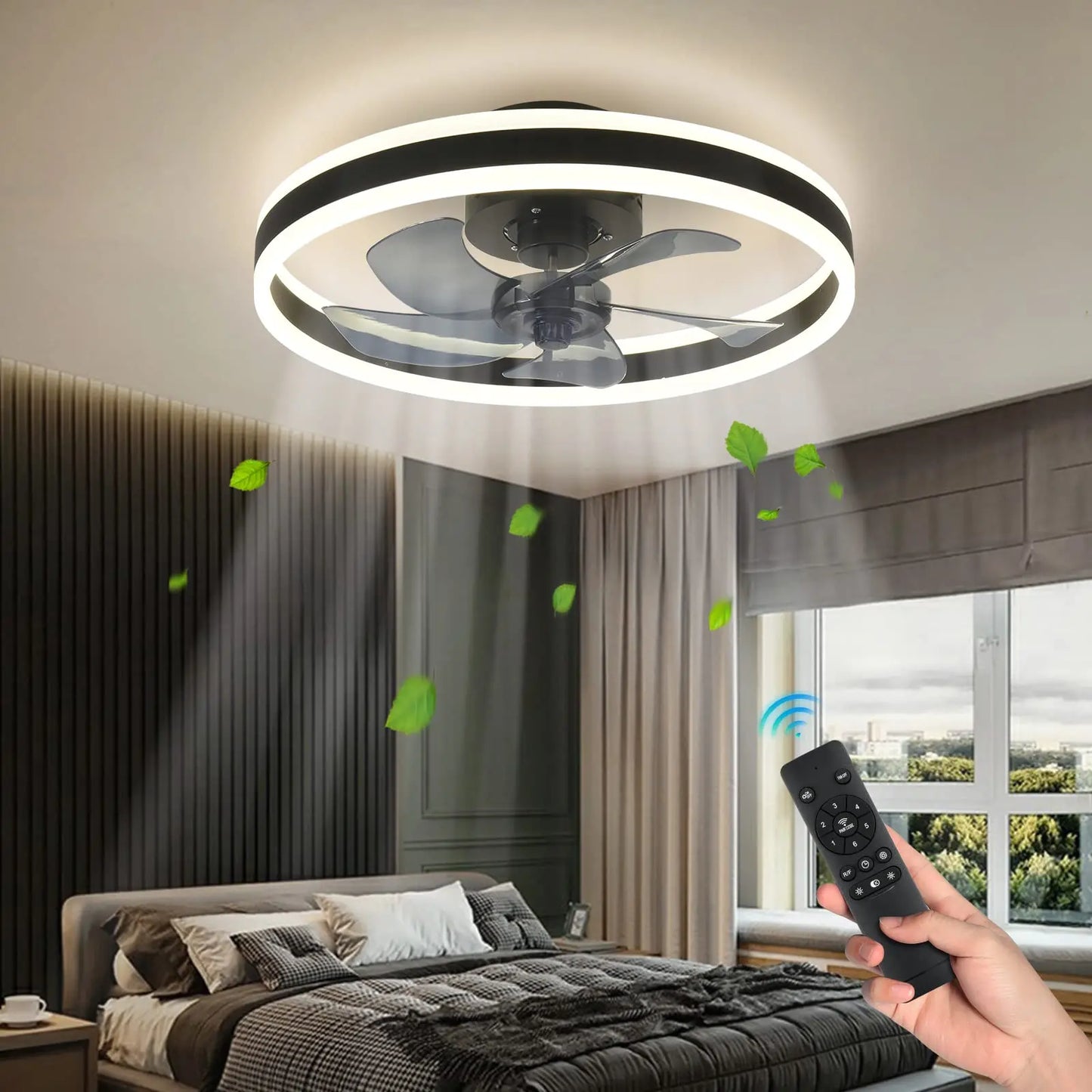 DecorBites™ LED Silent Ceiling Fan Light Control Modern Bedroom Living Room Indoor Decor