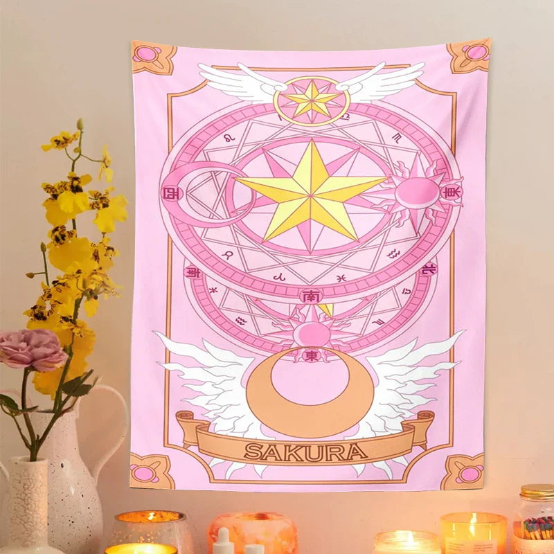 Decobites Sailor Moon Tapestry: Kawaii Pink Room Decor for College Dorm and Home