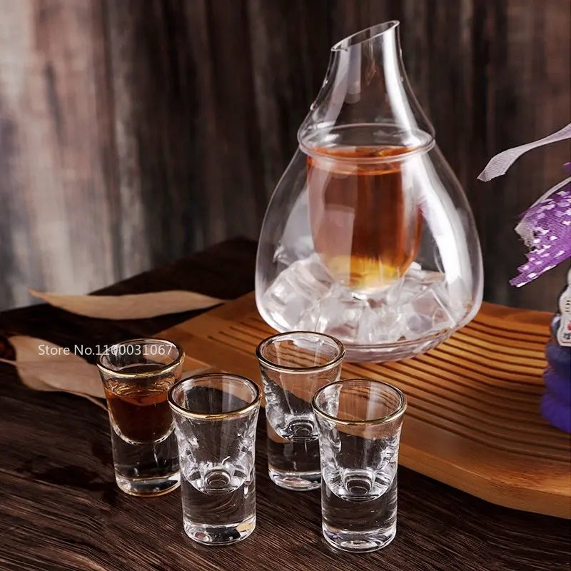DecorBites™ Glass Wine Decanter & Ice Jug Set for Home & Bar
