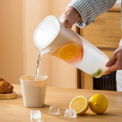 DecorBites™ Large Capacity Cold Water Bottle for Lemon Tea, Half Transparent, Low Temperature Resistant