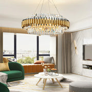 Gold LED Crystal Pendant Dia100cm Living Room