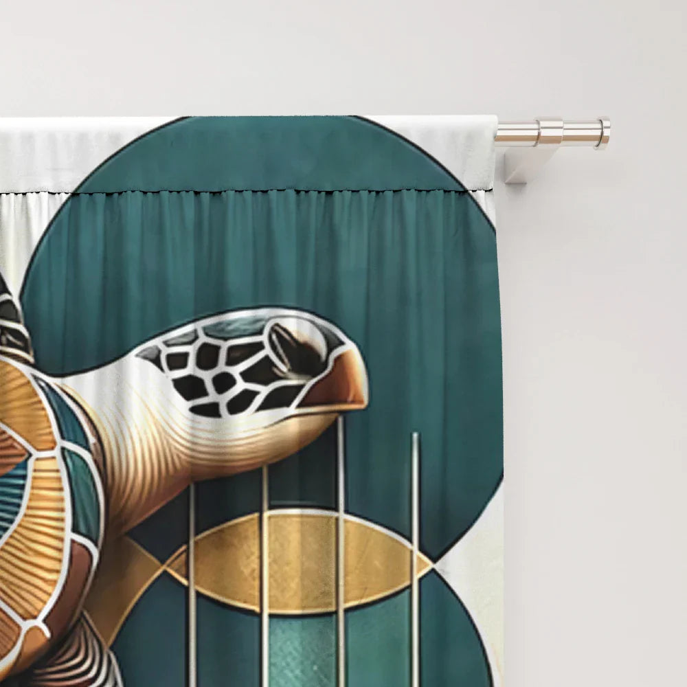 DecorBites™ Green Turtle Leaf Curtains for Kitchen, Coffee Shop, Living Room - Stylish Home Decoration