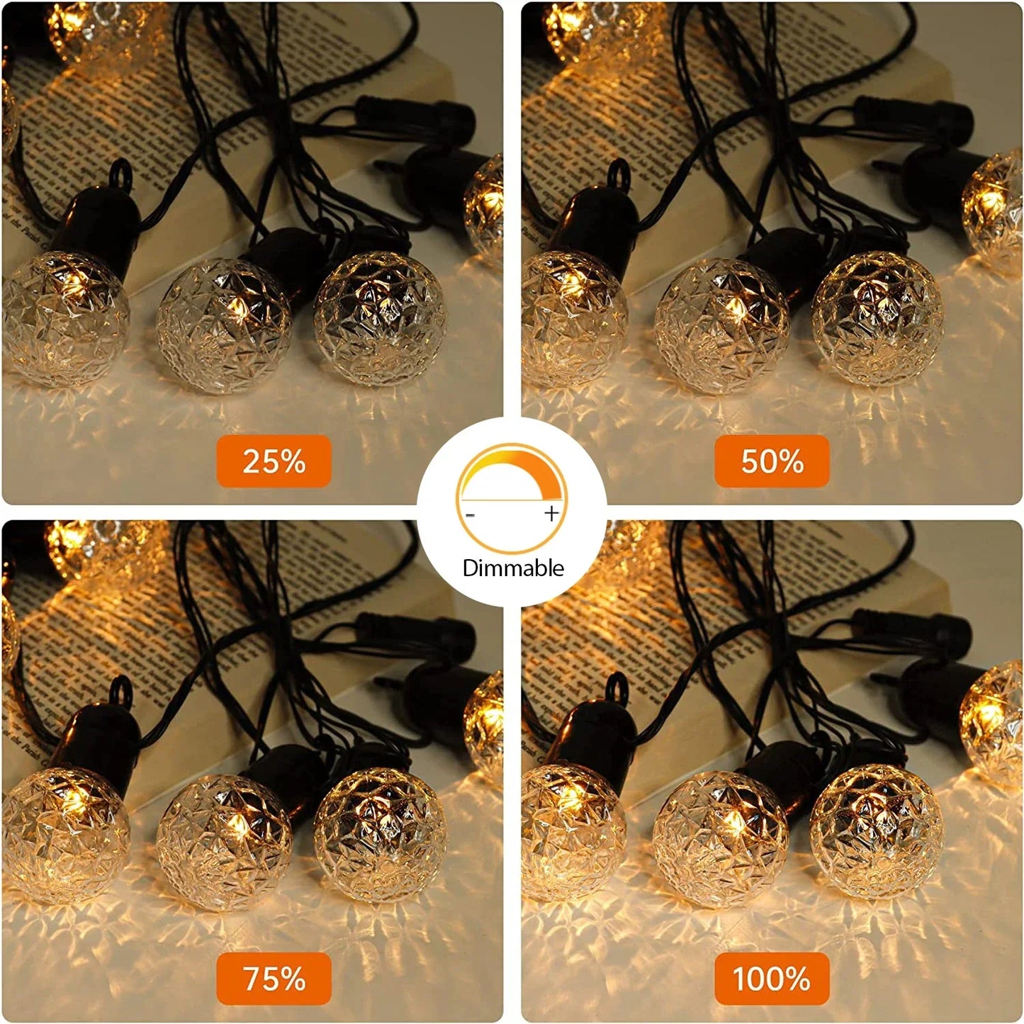Decorbites™ G40 Globus-LED-Filament-Birnen dimmbar Vintage warmweiß E27 dekorativ Mini 1W
