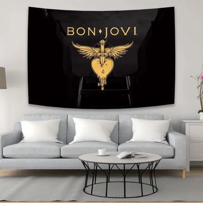 Bon-Jovi Rock Band Tapestry Room Decor by Decobites - Music Aesthetic Wall Hanging Art