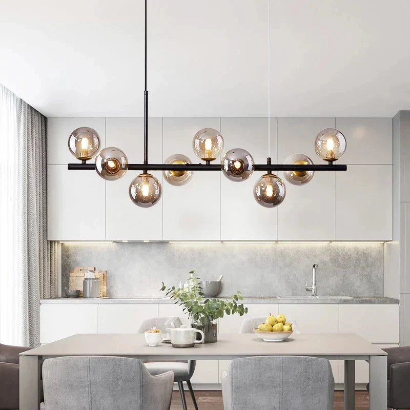 Lámpara colgante LED de bola de cristal dorada Decorbites™ , 11 cabezales, diseño nórdico moderno
