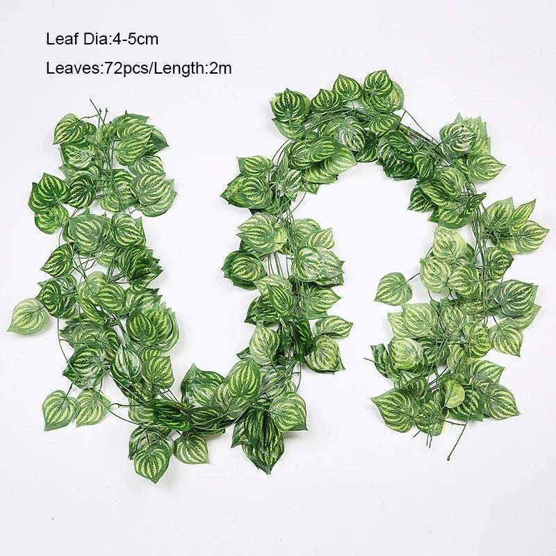 Guirnalda de hojas artificiales de hiedra verde DecorBites™, plantas artificiales para decoración de pared
